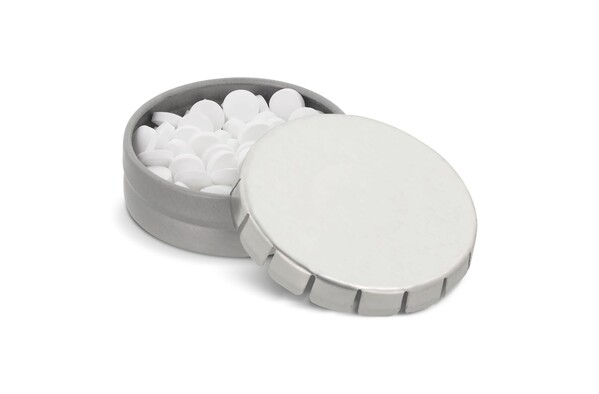 Mini clic tin pebermynteæske - Sølv