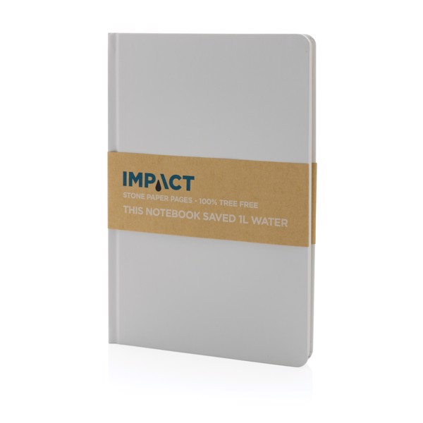 A5 Impact stone paper hardcover notebook - White