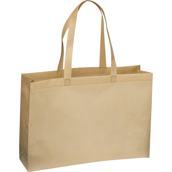 Non woven bag with bottom gusset - Beige