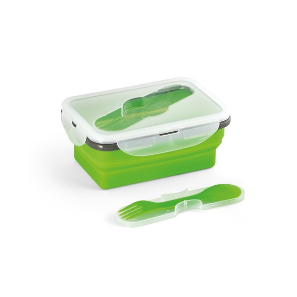 SAFFRON. Lunch Box. Boîte hermétique rétractable en silicone et PP 640 mL - Vert Clair