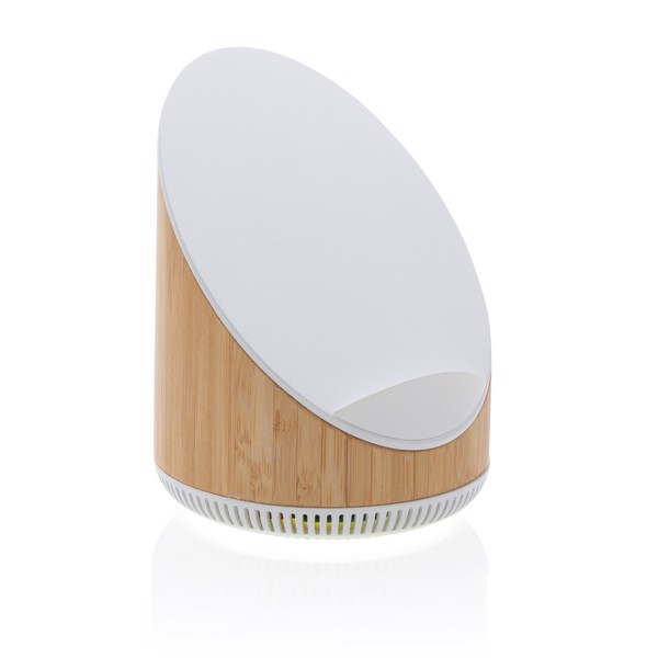 Ovate bamboo 5W speaker with 15W wireless charger