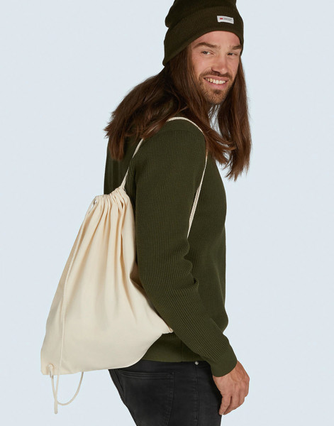 Baby Canvas Cotton Drawstring Backpack - Black / ONE SIZE