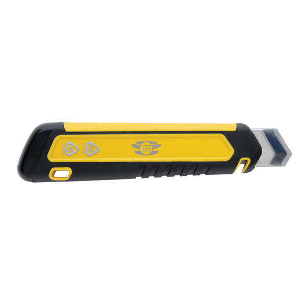 Refillable RCS rplastic heavy duty snap-off knife soft grip - Yellow