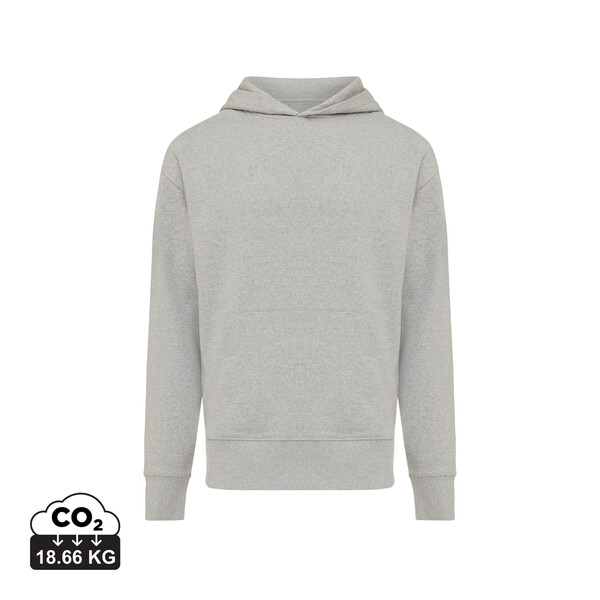 Mikina s kapucňou Iqoniq Yoho relaxed fit z recykl. bavlny - Heather Grey / XXXL