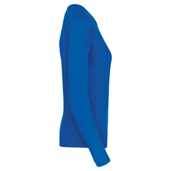 Ladies' Long-Sleeved Crew Neck T-Shirt - Light Royal Blue / M