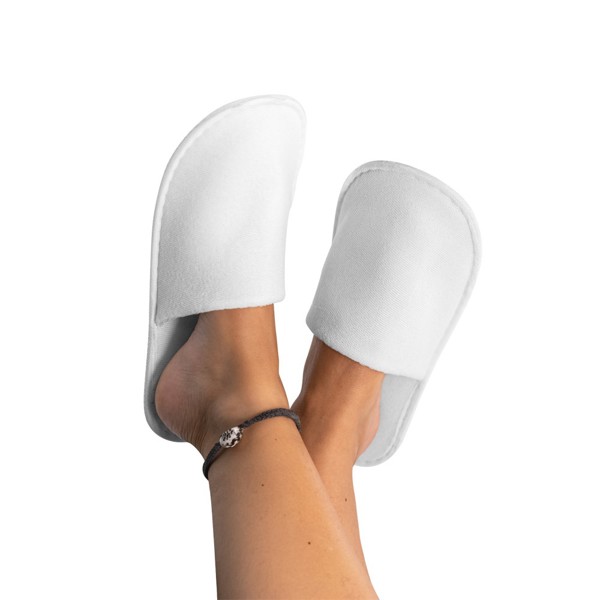 DANES. Unisex bedroom slippers in polyester - Hvid