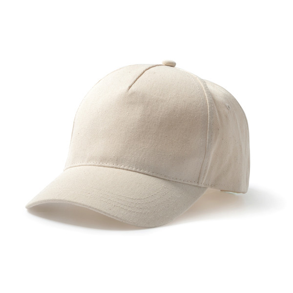 5-panel organic cotton custom cap with velcro closure