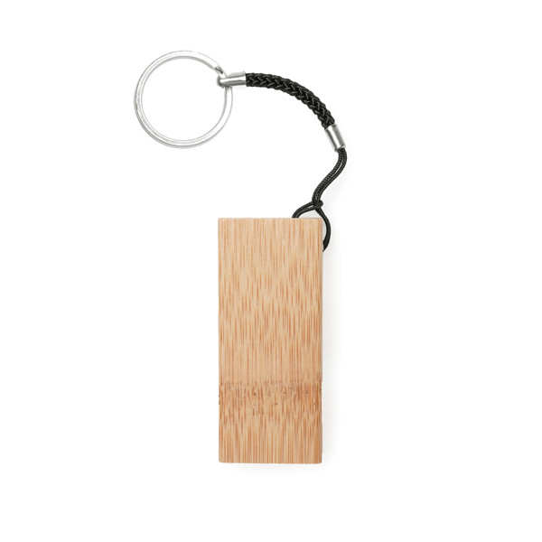 Personalised bamboo keyring with phone stand