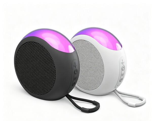 Bluetooth speaker with RGB lighting and FM radio - WHITE