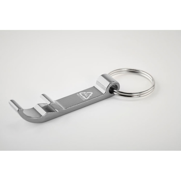 Porte-clés en aluminium recyclé Ovikey - Argent