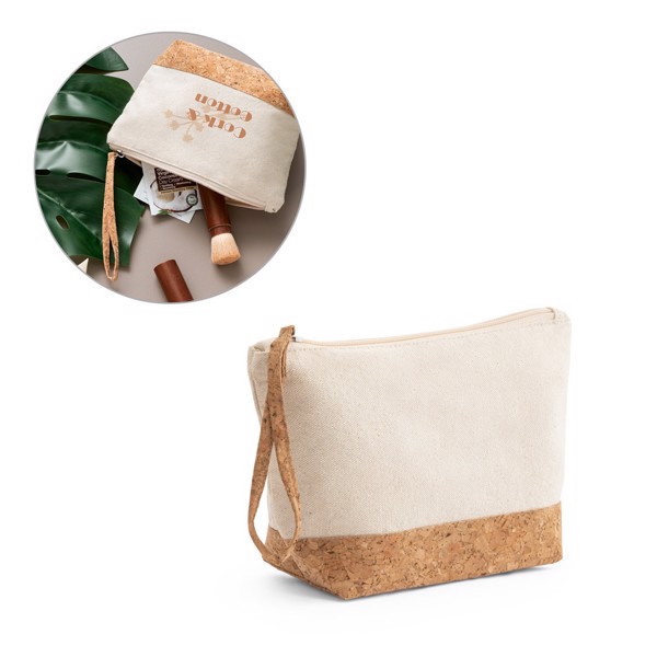 PS - BLANCHETT. 100% cotton and cork toiletry bag