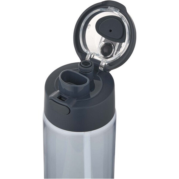 Theron 700 ml RCS recycled plastic water bottle with dual function lid and flip straw - Hale Blue