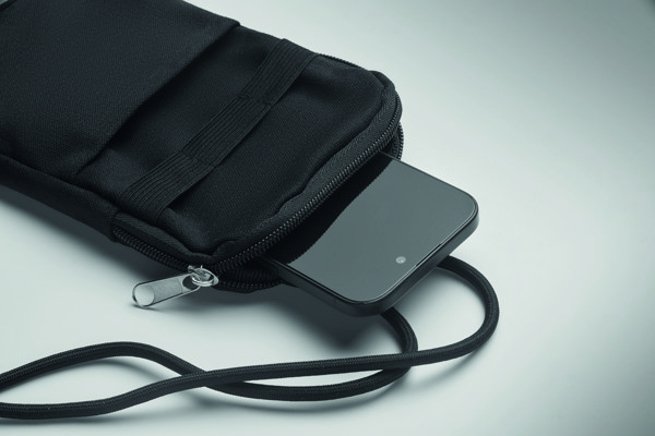Mobibolsa crossbody bag, recycled cotton, 280g/m² - Black