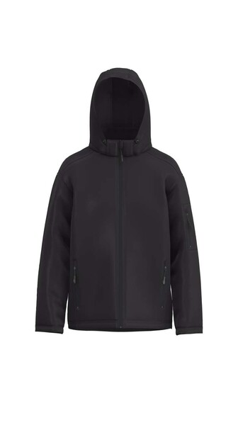 Men’S 3-Layer Detachable Hooded Softshell Jacket - Black / M
