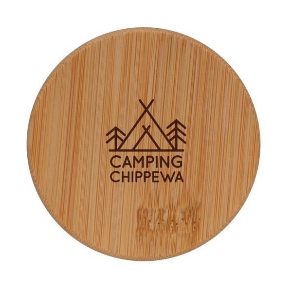 Double wall borosilicate glass with bamboo lid 350ml