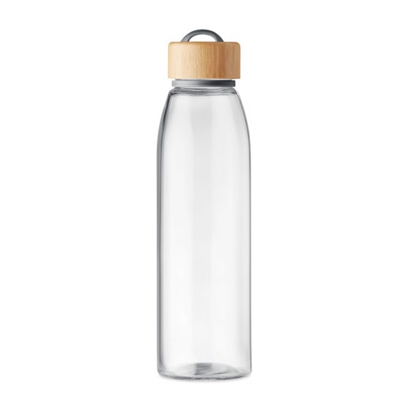 Fjord glass bottle, bamboo lid, 500 ml