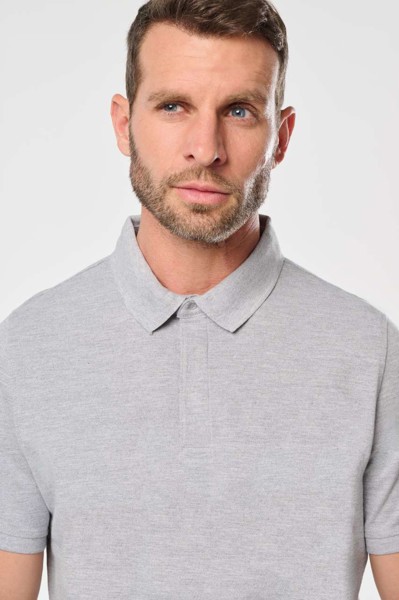 Men's Short Sleeve Stud Polo Shirt - White / 3XL