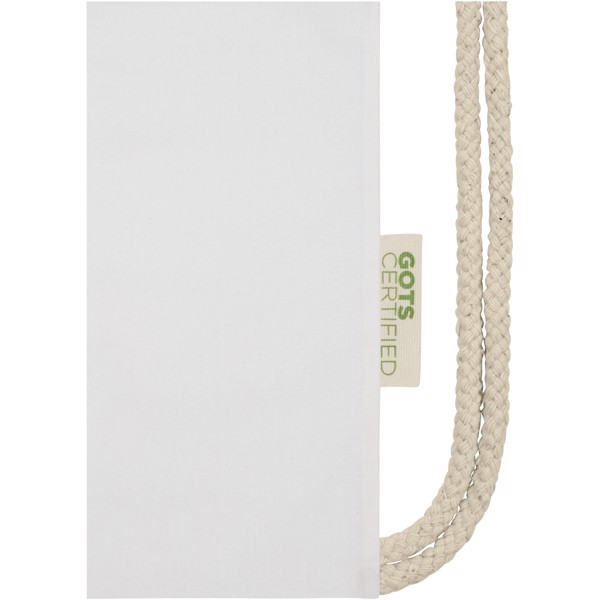 Sac à dos avec cordon en coton organique Orissa 140 g/m² 5L - Blanc