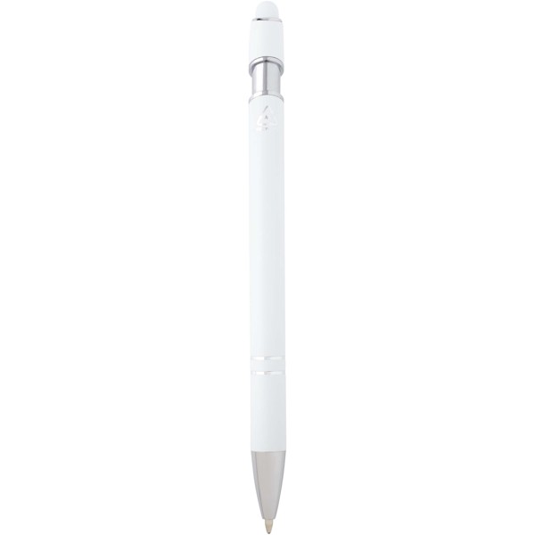 Penna a sfera con finitura argento Kish (inchiostro blu) - Bianco