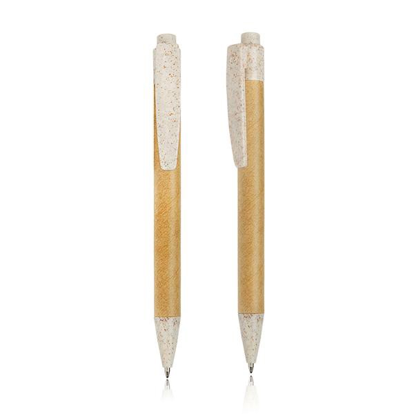 Esferográfica Em Papel E Fibra De Trigo - Bege