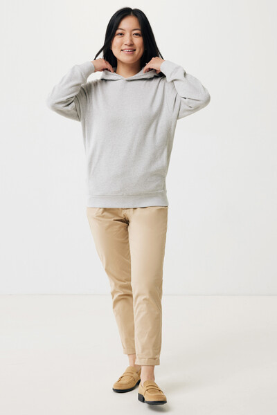 Mikina s kapucí a bočními kapsami Iqoniq Yengo z rec. bavlny - Light Heather Grey / 4XL