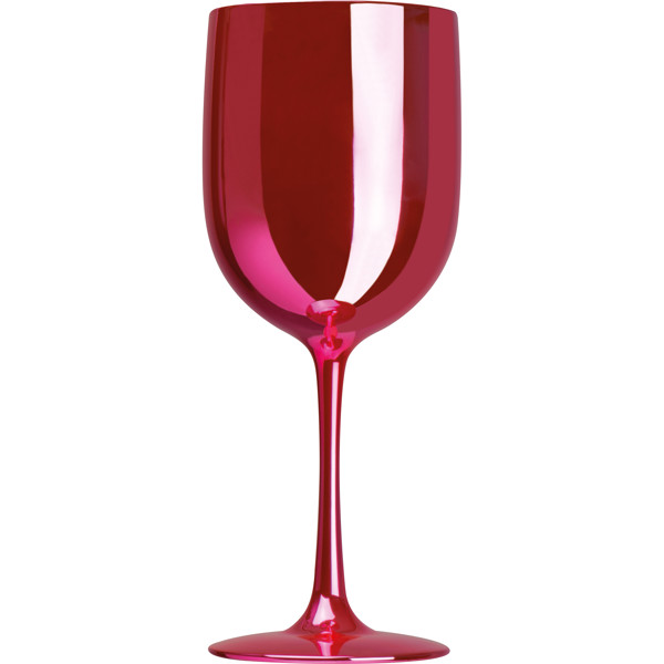 DOROTA Fényes műanyag talpas pohár, 460 ml - Pink