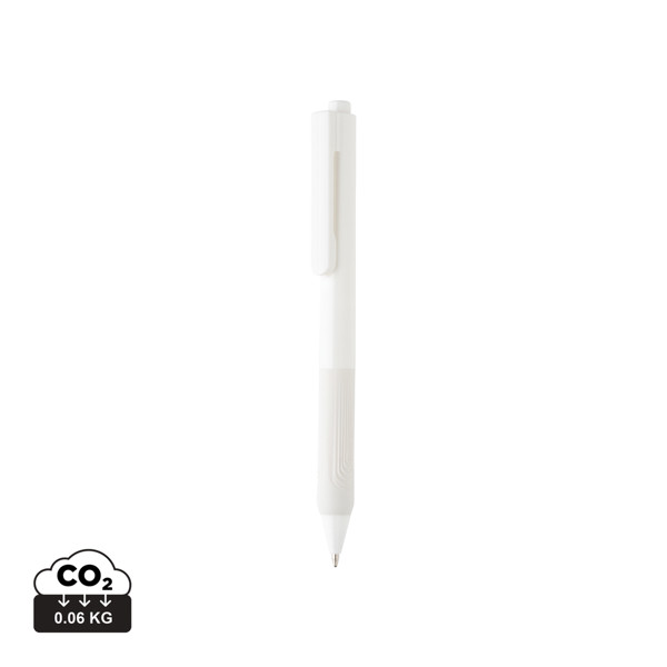 X9 solid pen with silicone grip - White