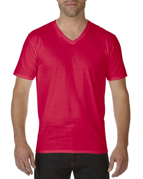 Premium Cotton® Adult V-Neck T-Shirt - Red / L