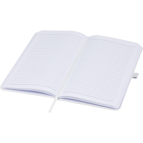 Fabianna crush paper hard cover notebook - White