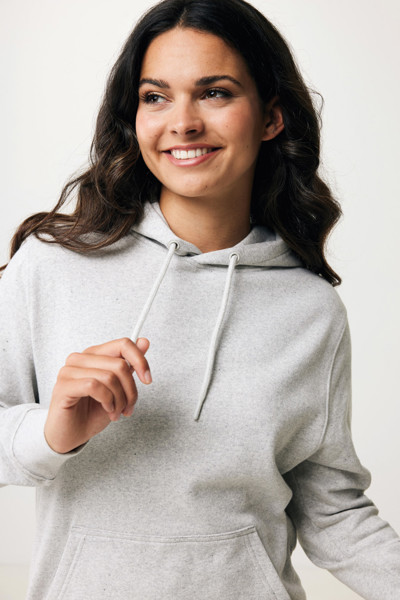Lehká mikina s kapucí Iqoniq Rila z recykl. bavlny - Light Heather Grey / XXL