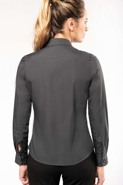 Ladies' Long-Sleeved Cotton Poplin Shirt - White / L