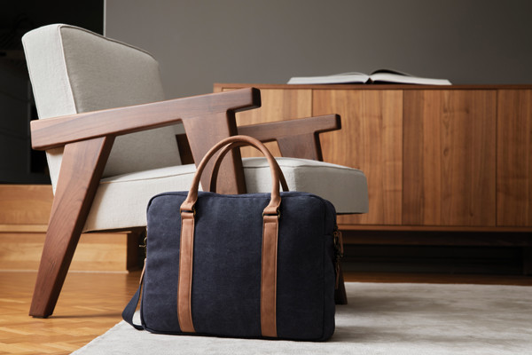 VINGA Bosler RCS recycled canvas computer bag - Navy