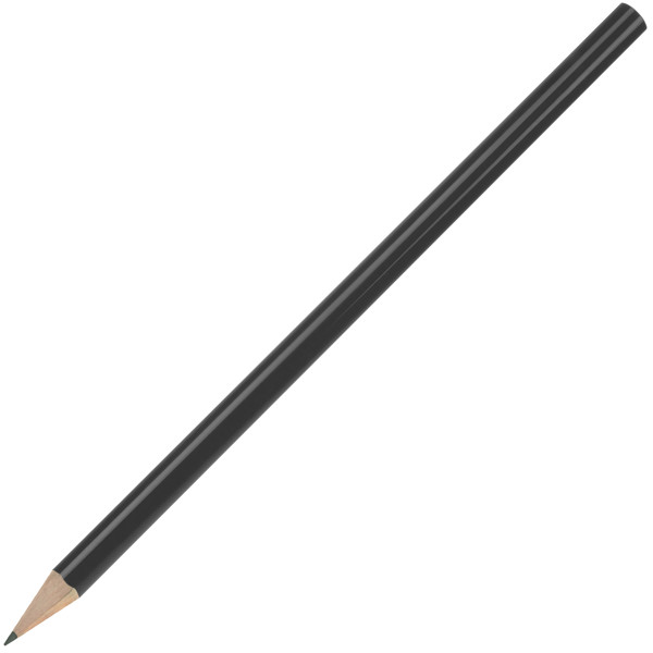 Bleistift, lackiert, rund - Schwarz