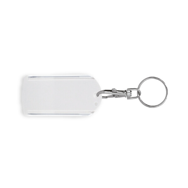 PORTE-CLES PORTE ETIQUETTE AVEC MOUSQUETON - Blanc
