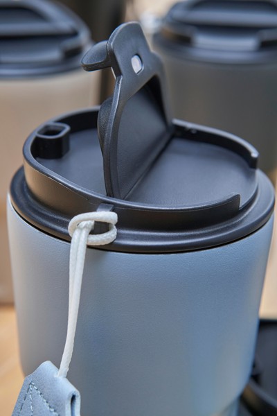 Caneca de parede dupla de aço inoxidável Louisa - cinzento