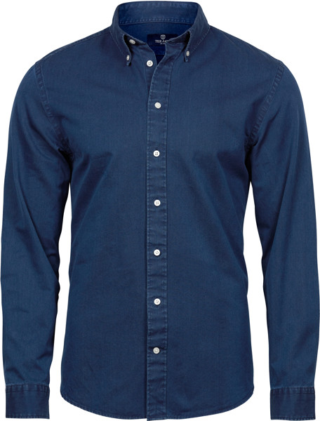 Srajca iz džinsa Twill z dolgimi rokavi Tee Jays | TJ 4002 - Indigo Blue / 3XL