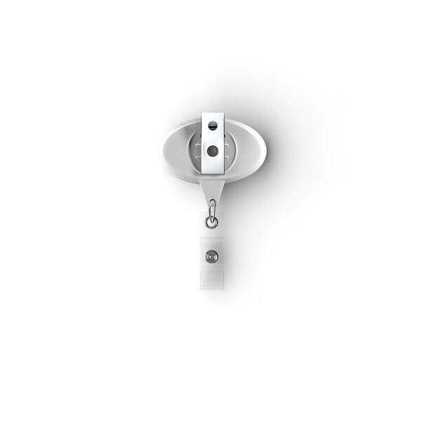 Retractable badge reel in oval shape with logo - Bull Dog Clip