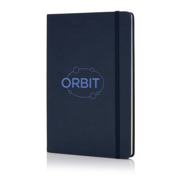 Carnet A5 à couverture rigide en PU - Bleu Marine