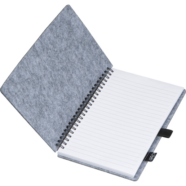 RPET felt notebook BRENDA - Silvergrey
