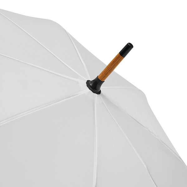 Automatic Wooden Stick Umbrella Jazz - White