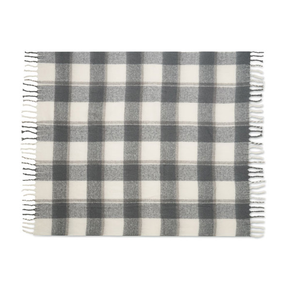 Chequered mohair blanket Quet - Grey