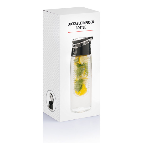 XD Collection infuser bottle, 700 ml, tritan - Transparent / Grey