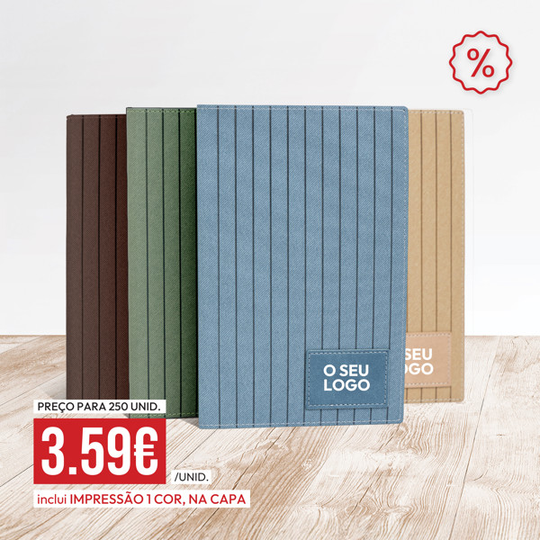 Bloco de Notas A5 c/ patch especial para personalização