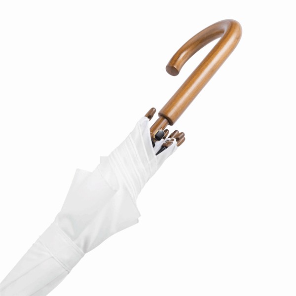 Automatic Wooden Stick Umbrella Tango - White