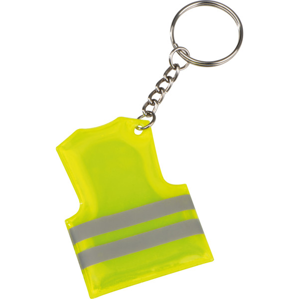 Key fob in the shape of a safety vest MIRIAM - Yellow