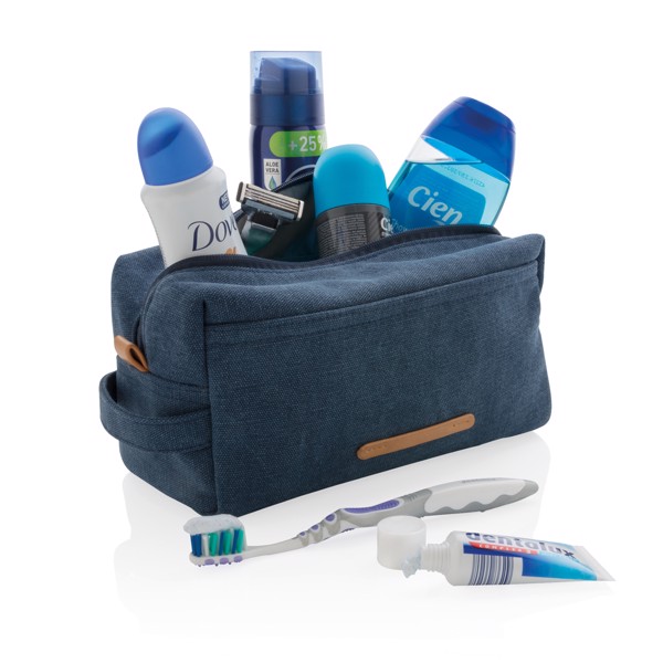 Trousse de toilette en toile - Bleu