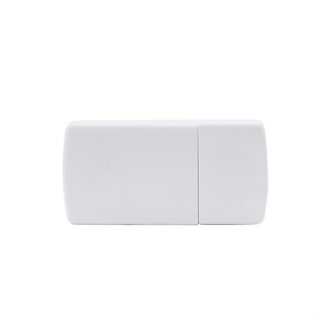 Personalised pill box with tablet cutter in plastic with two sections
