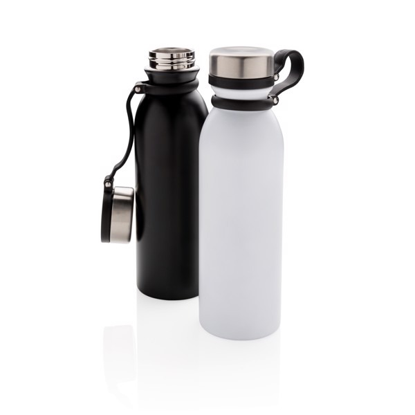 Copper vacuum insulated bottle with carry loop - White