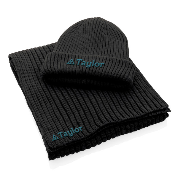 Impact AWARE™ pleteni šal s Polylana® vlaknom 180 x 25 cm - Crna