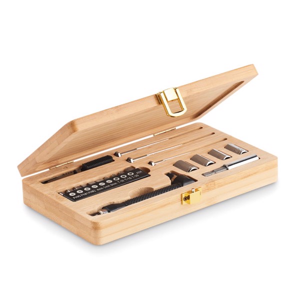 MB - 21 pcs tool set in bamboo case Gallaway